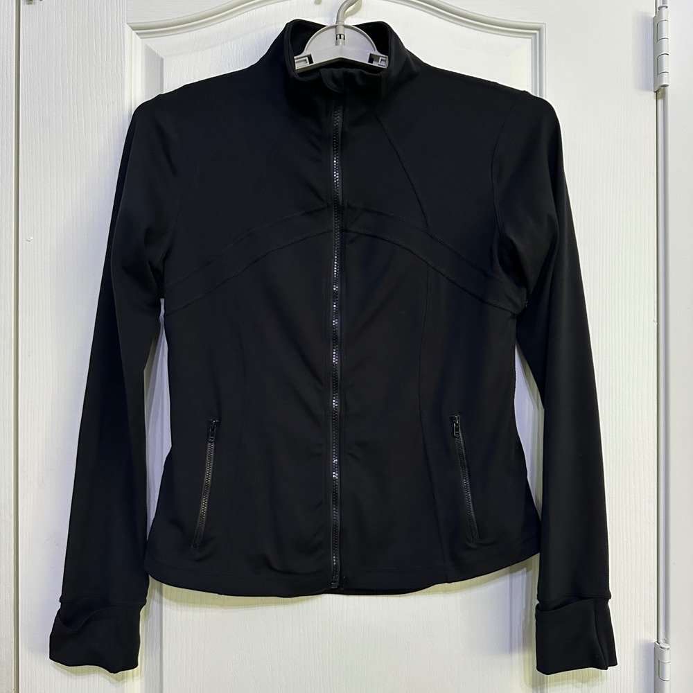 Quince Performance Jacket L Black Full Zip Activewear Athleisure Minimalist Slim